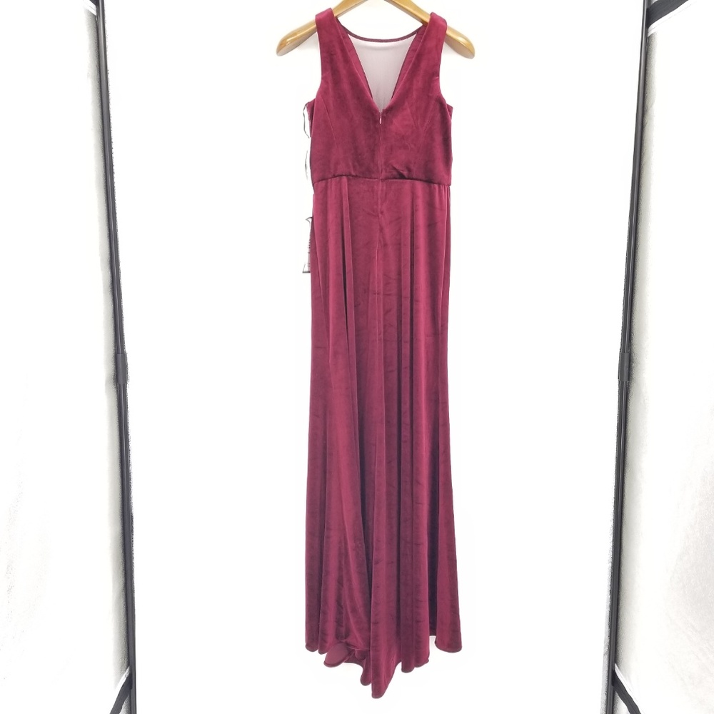 JS Collection 14 Wine V Neck Zip Dress 7BB60 - Picture 5 of 6
